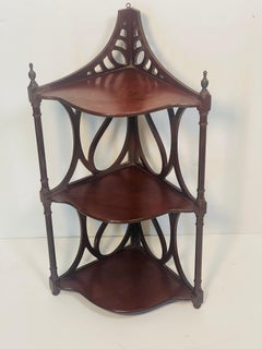 Antique Ornate Corner Etagere 3 Tier Display