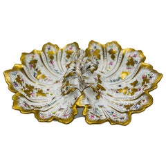 Antike Ornate CT Carl Tielsch Deutschland Floral geteilt behandelt Dish Herend Stil