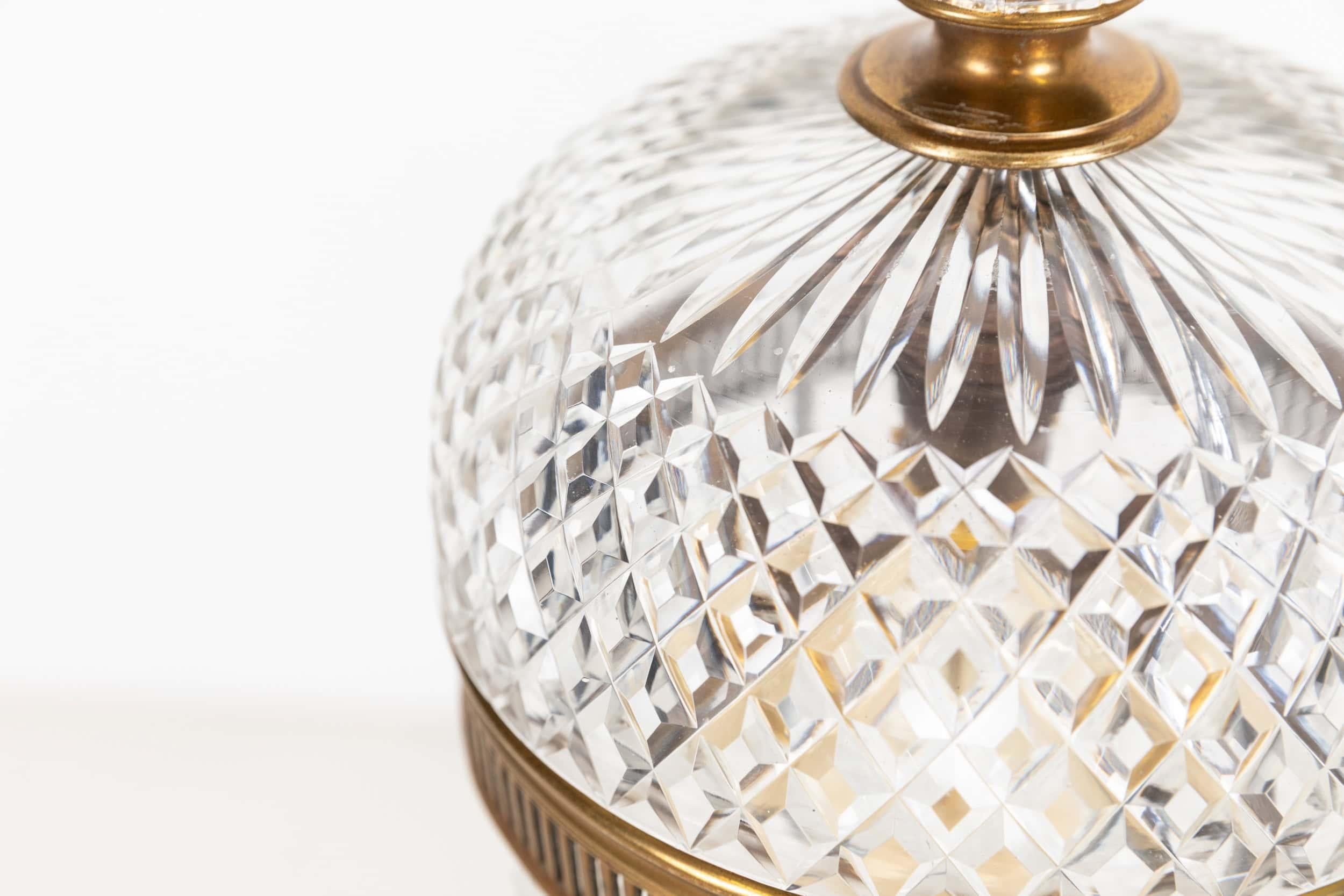 Antique Ornate F&C Osler Pineapple Cut Glass Light Pendant Lamp, C.1910 In Fair Condition For Sale In London, GB