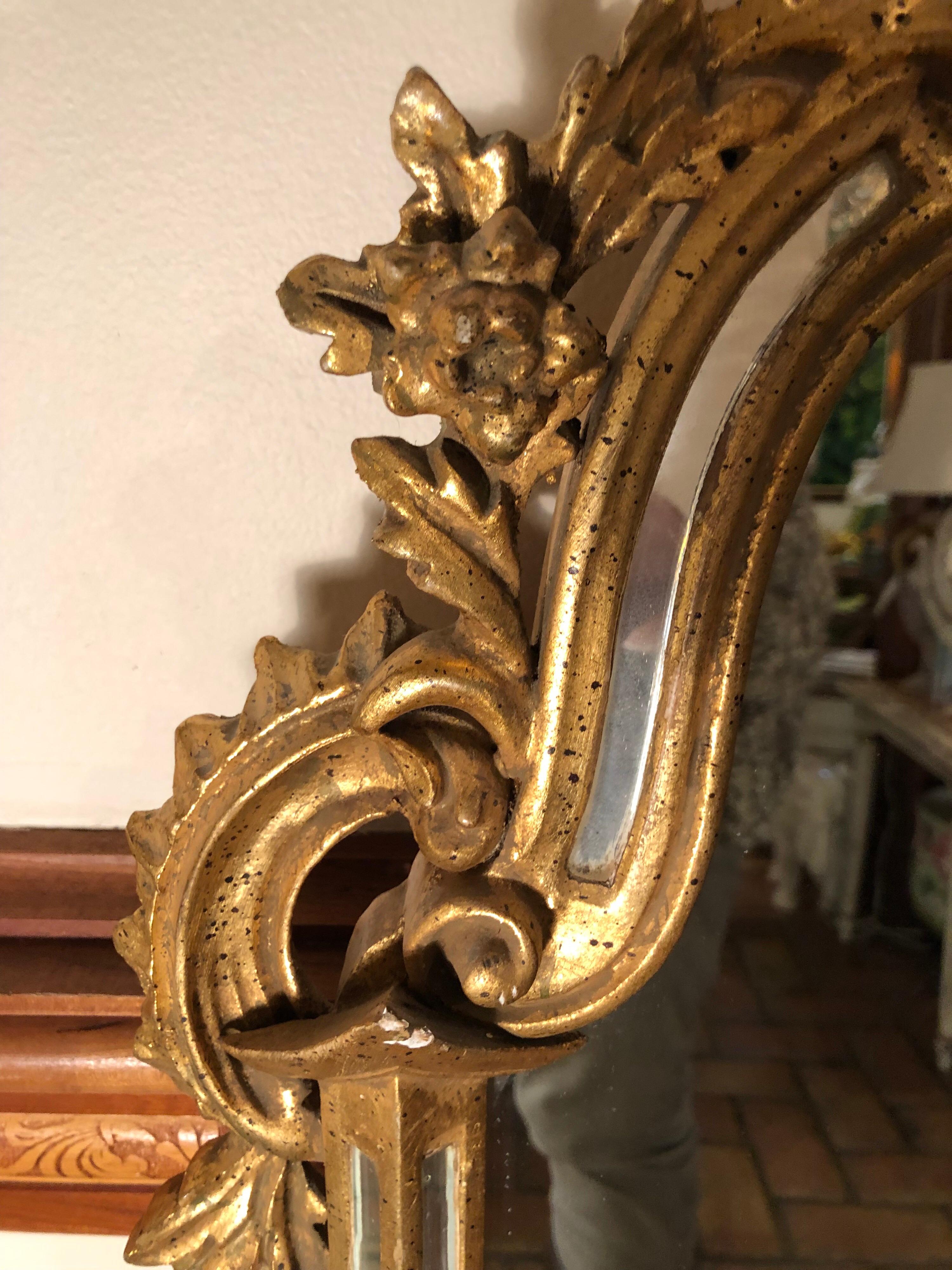 Vintage Ornate Gilt Mirror Attributed to Labarge 6