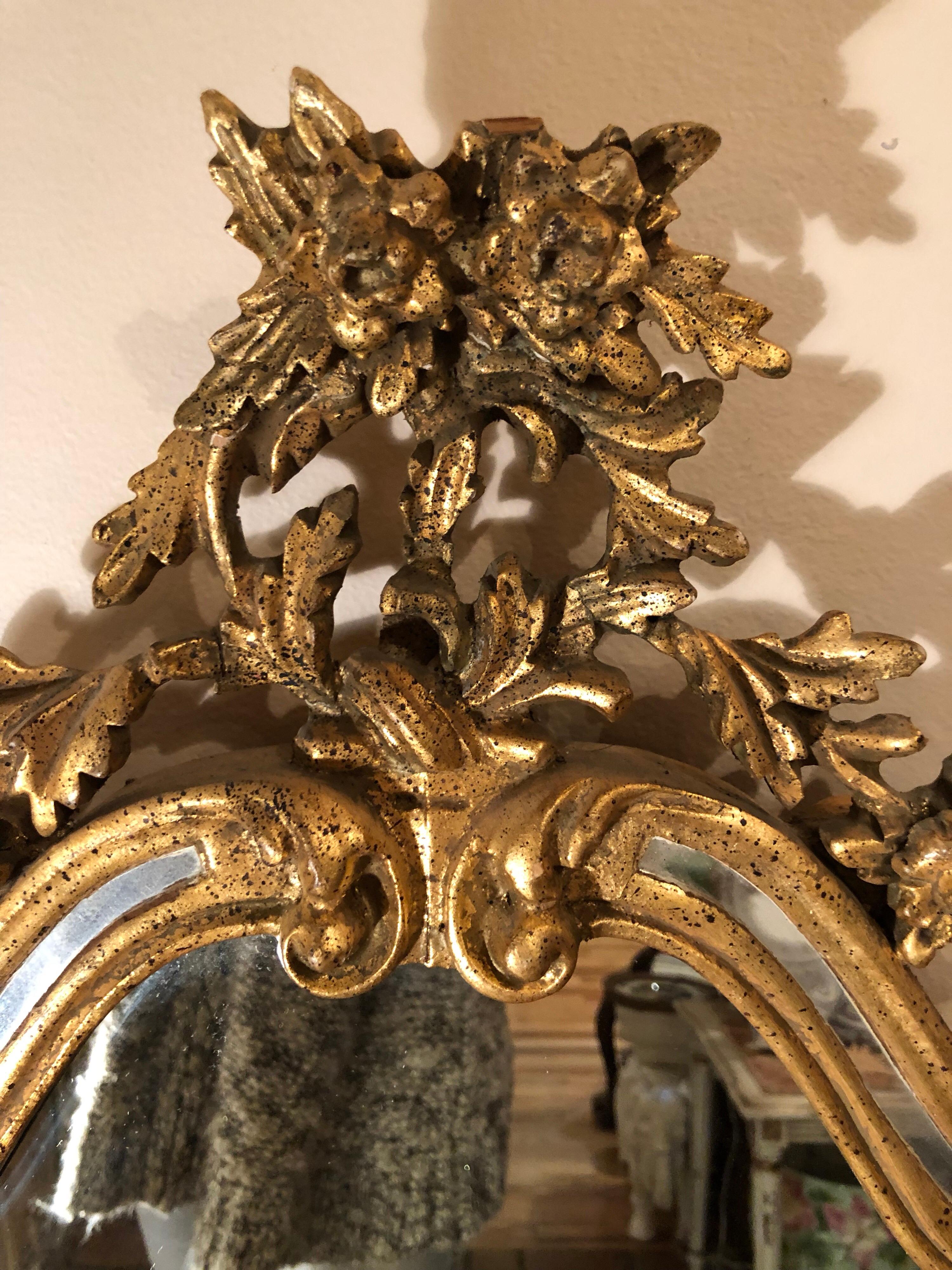 Vintage Ornate Gilt Mirror Attributed to Labarge 8