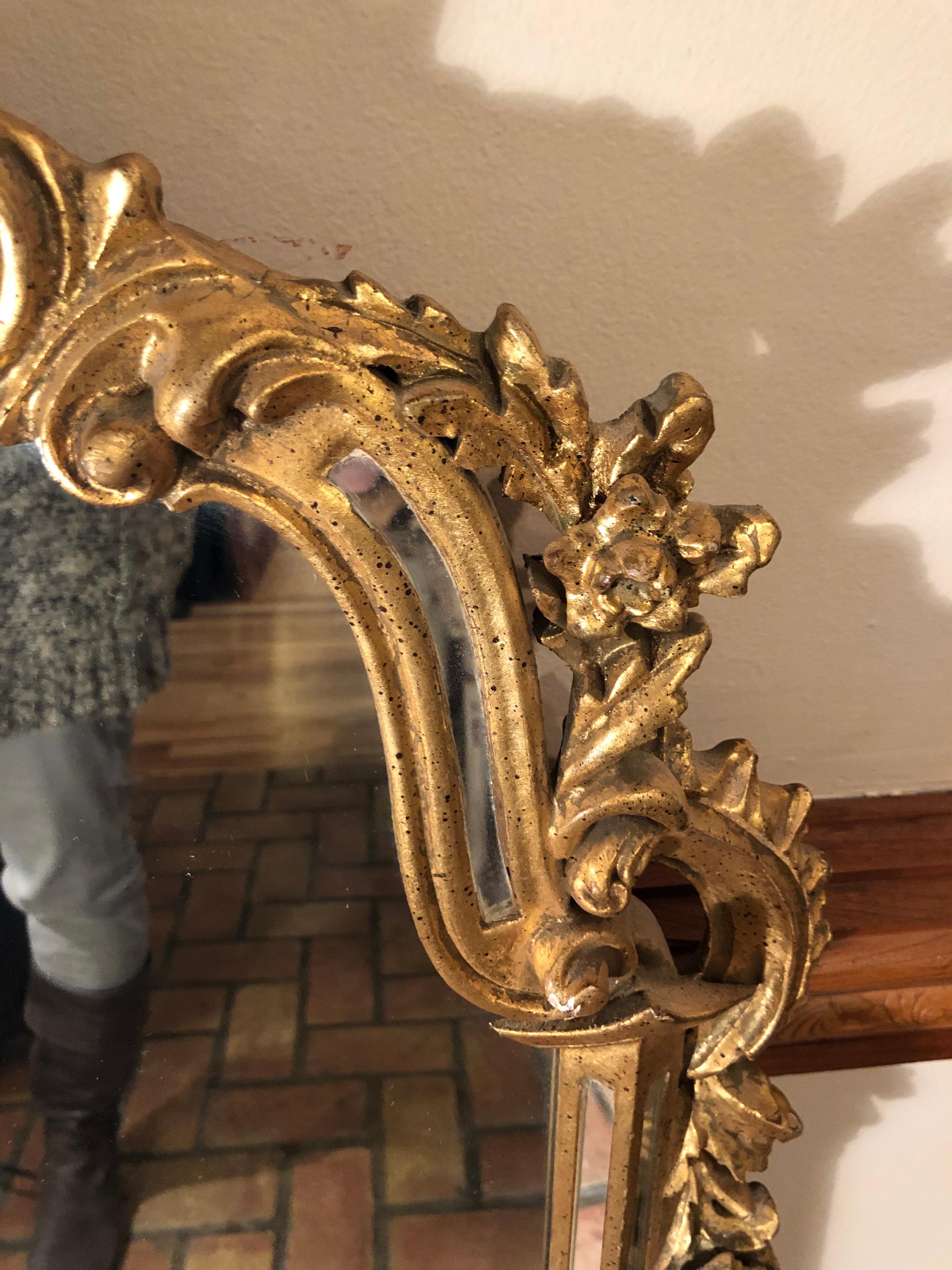 Vintage Ornate Gilt Mirror Attributed to Labarge 1