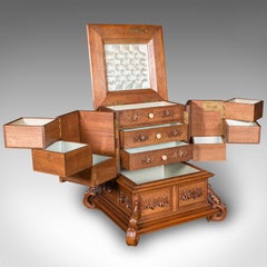 Antique Ornate Jewellery Box, German, Keepsake Casket, Black Forest, Victorian