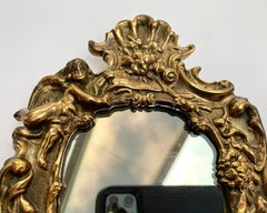 Antique Ornate Mirror Cast Bronze Picture Frame, France 1900