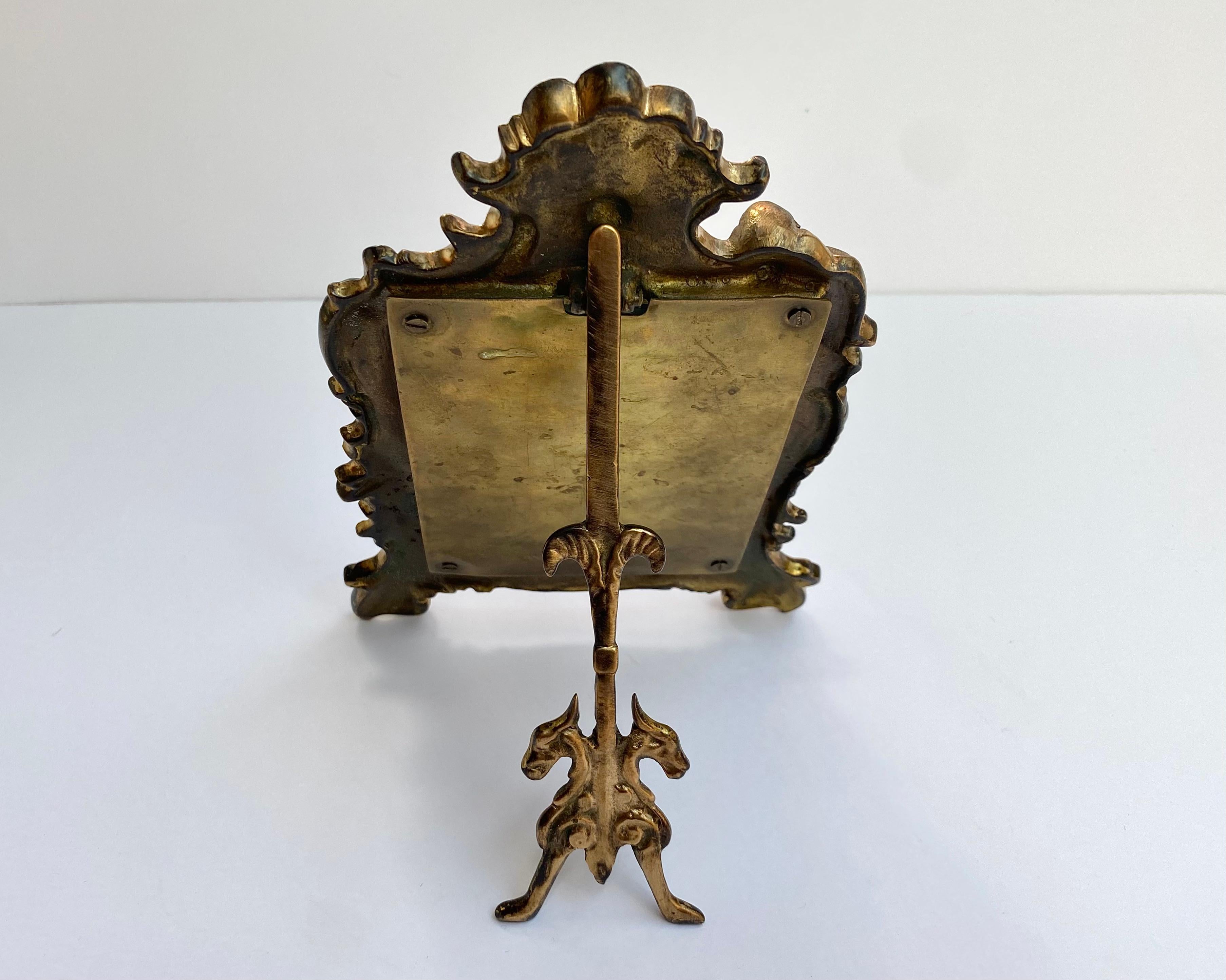 Antique Ornate Mirror Cast Bronze Picture Frame, France 1900 In Excellent Condition For Sale In Bastogne, BE