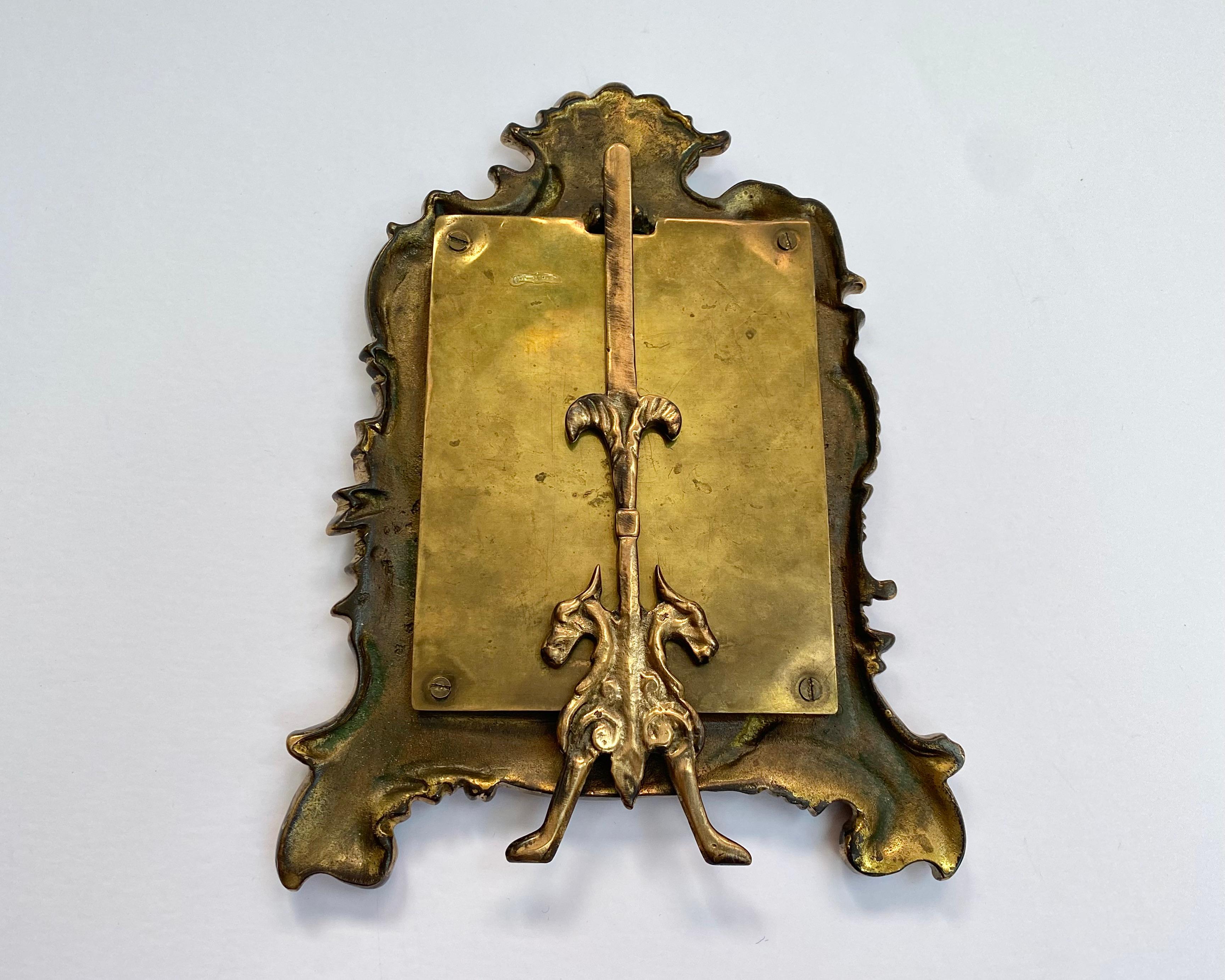 Early 20th Century Antique Ornate Mirror Cast Bronze Picture Frame, France 1900 For Sale