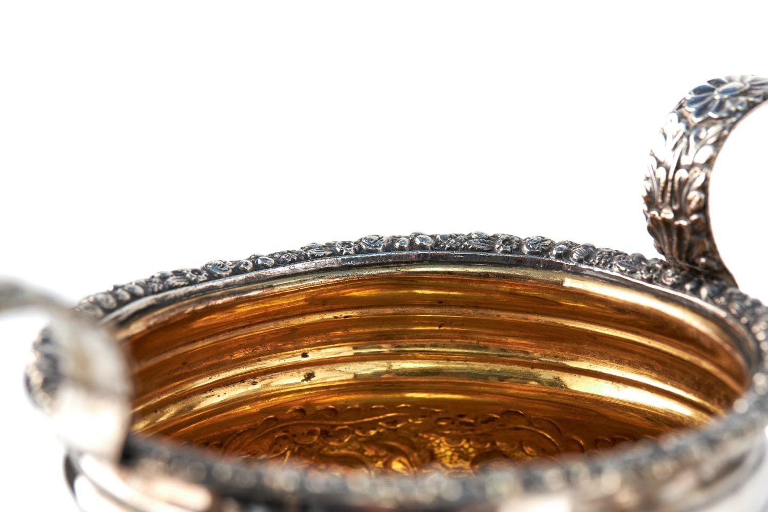 Juego de Té Antiguo Ornamentado y Plateado siglo XIX en venta
