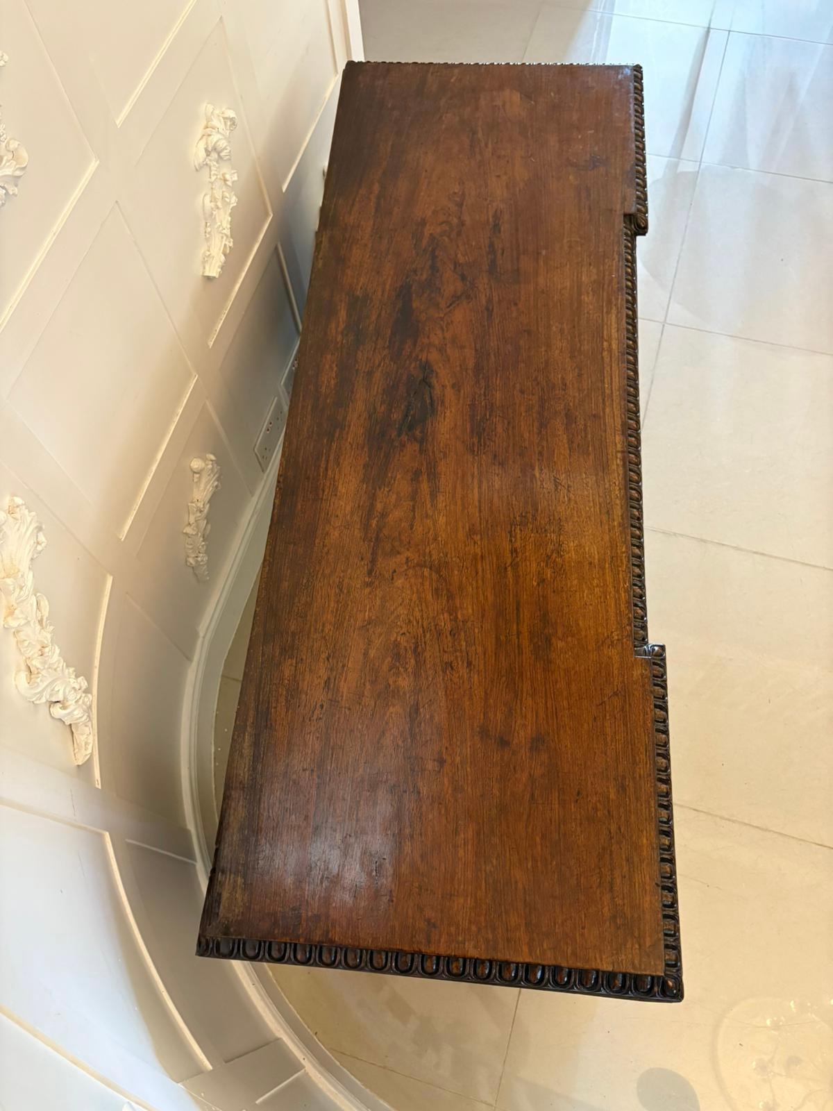 Antique Ornate Small Carved Anglo-Indian Padauk Inverted Breakfront Sideboard For Sale 6