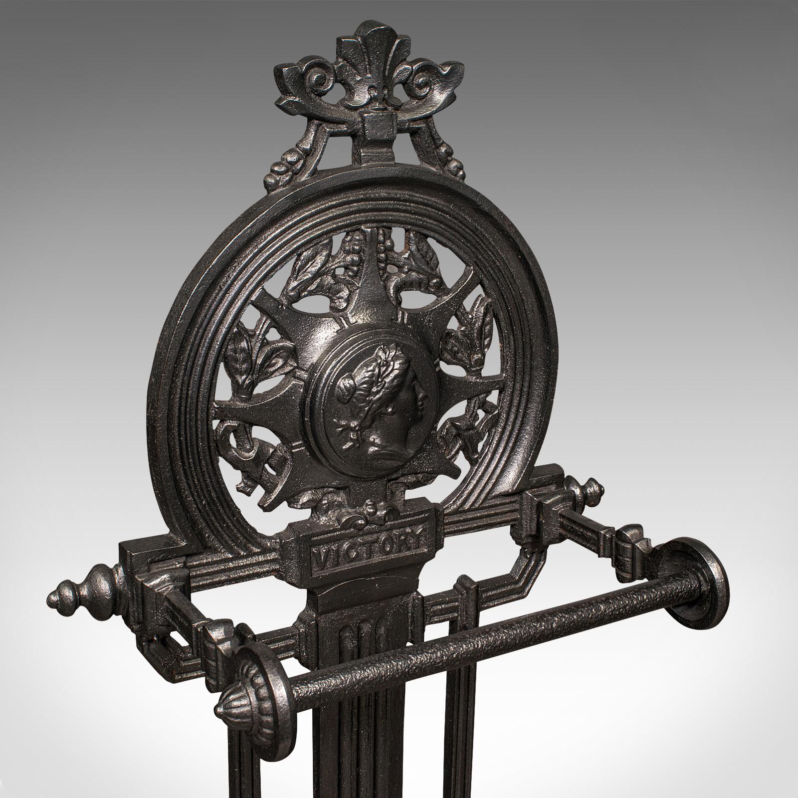 Antique Ornate Stick Stand, English, Cast Iron, Hallway Umbrella Rack, Victorian For Sale 1