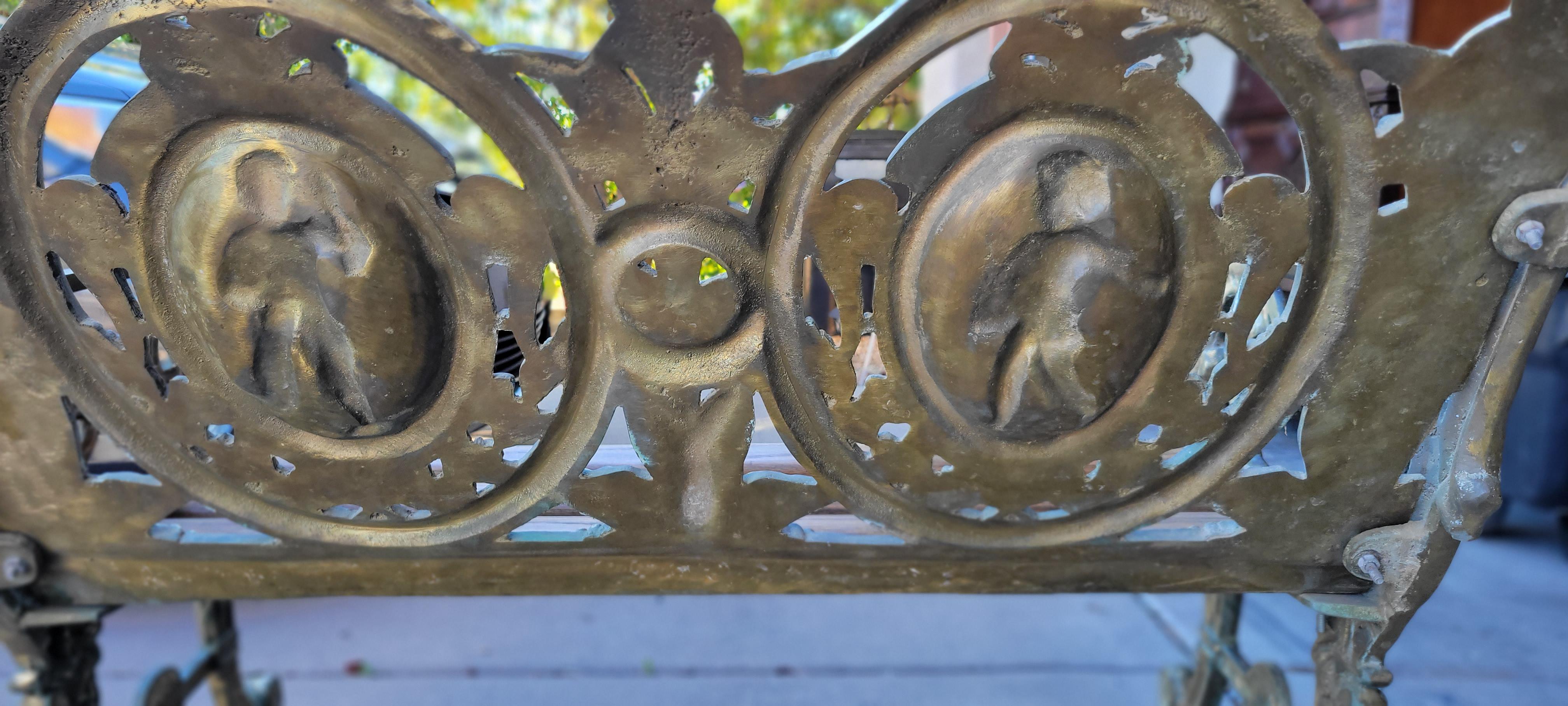 antique brass bench
