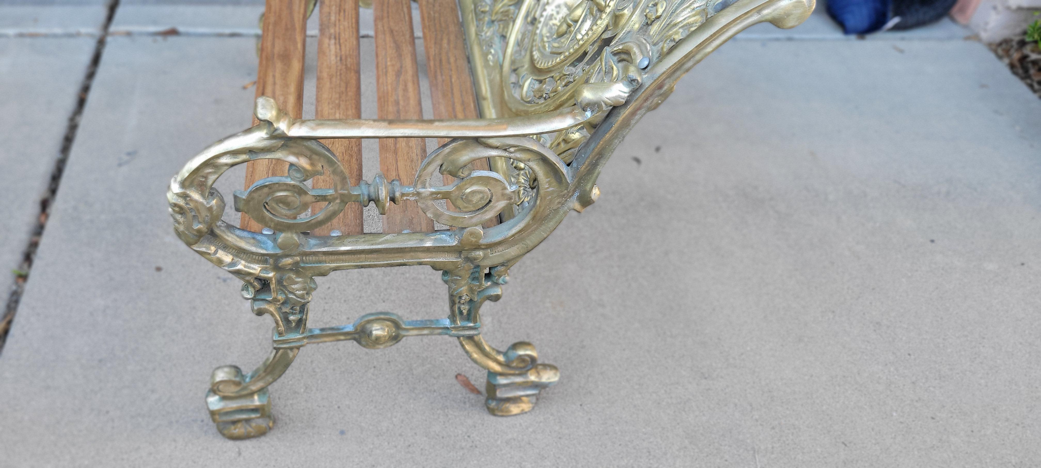 vintage brass bench
