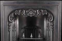 Antique Ornate Victorian Cast Iron Arched Fireplace Grate
