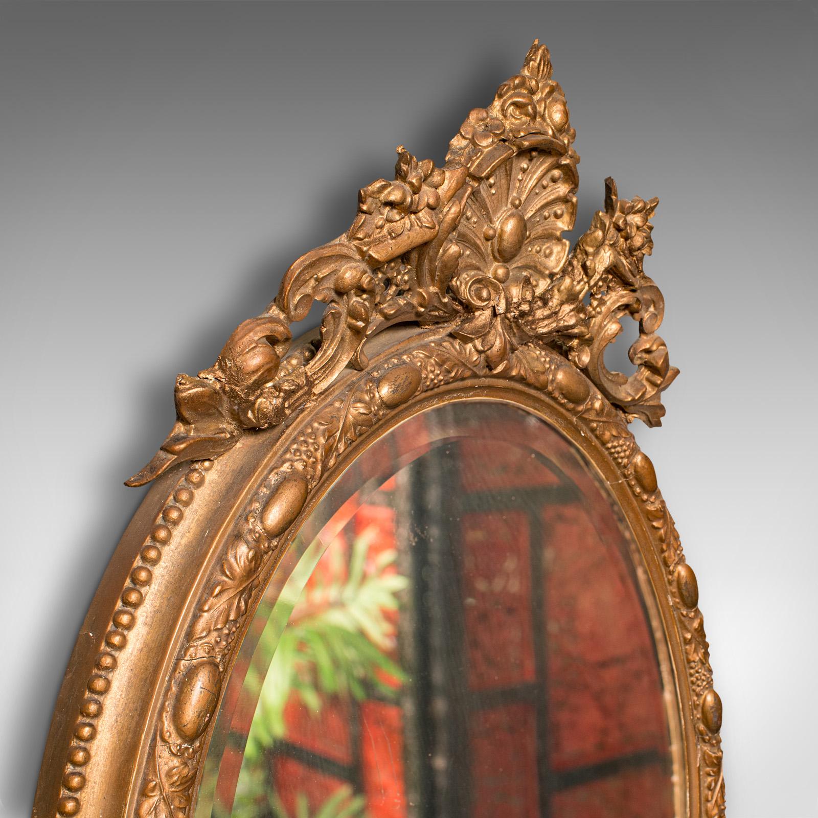 Antique Ornate Wall Mirror, French, Gilt Gesso, Bevelled Glass, Victorian, 1900 For Sale 1