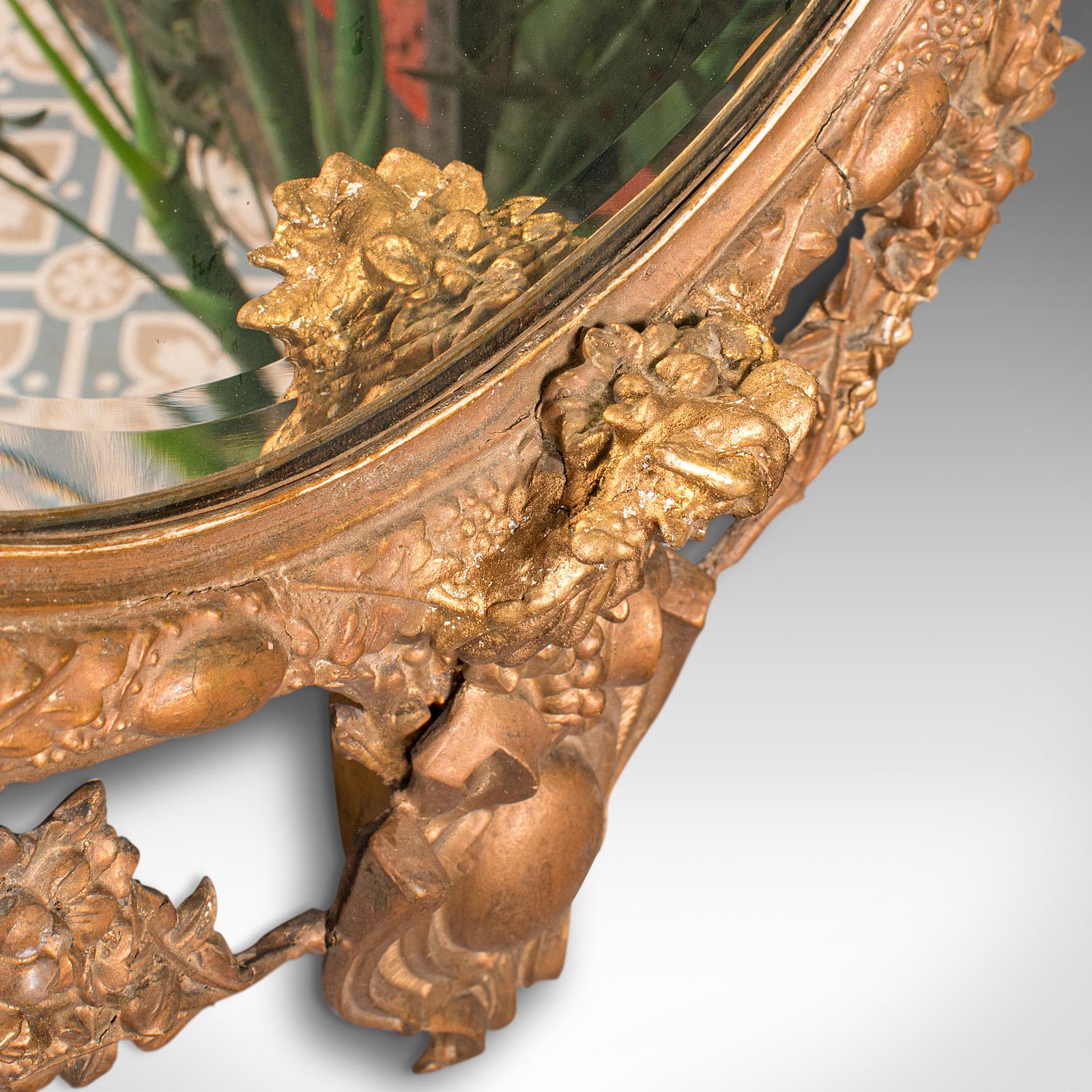 Antique Ornate Wall Mirror, French, Gilt Gesso, Bevelled Glass, Victorian, 1900 For Sale 4