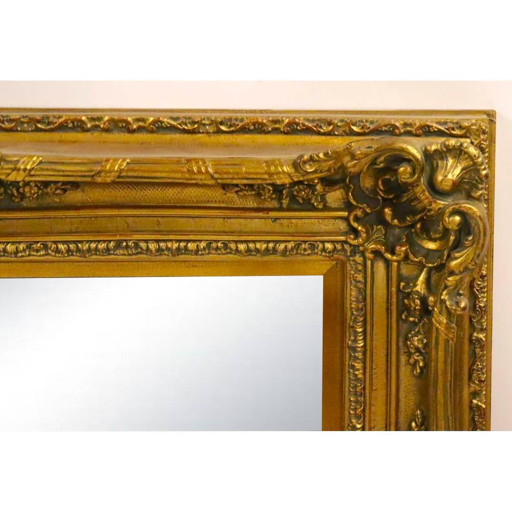 Antique Ornately Carved Giltwood Frame Hanging Wall Mirror For Sale 1