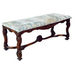 Antike kunstvoll geschnitzte italienische Barock-Stil Nussbaum Bank w / Claw Feet