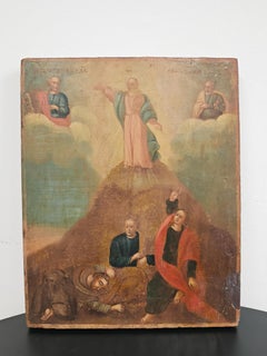 Antique Orthodox Icon depicting Transfiguration of Christ, 19th Century