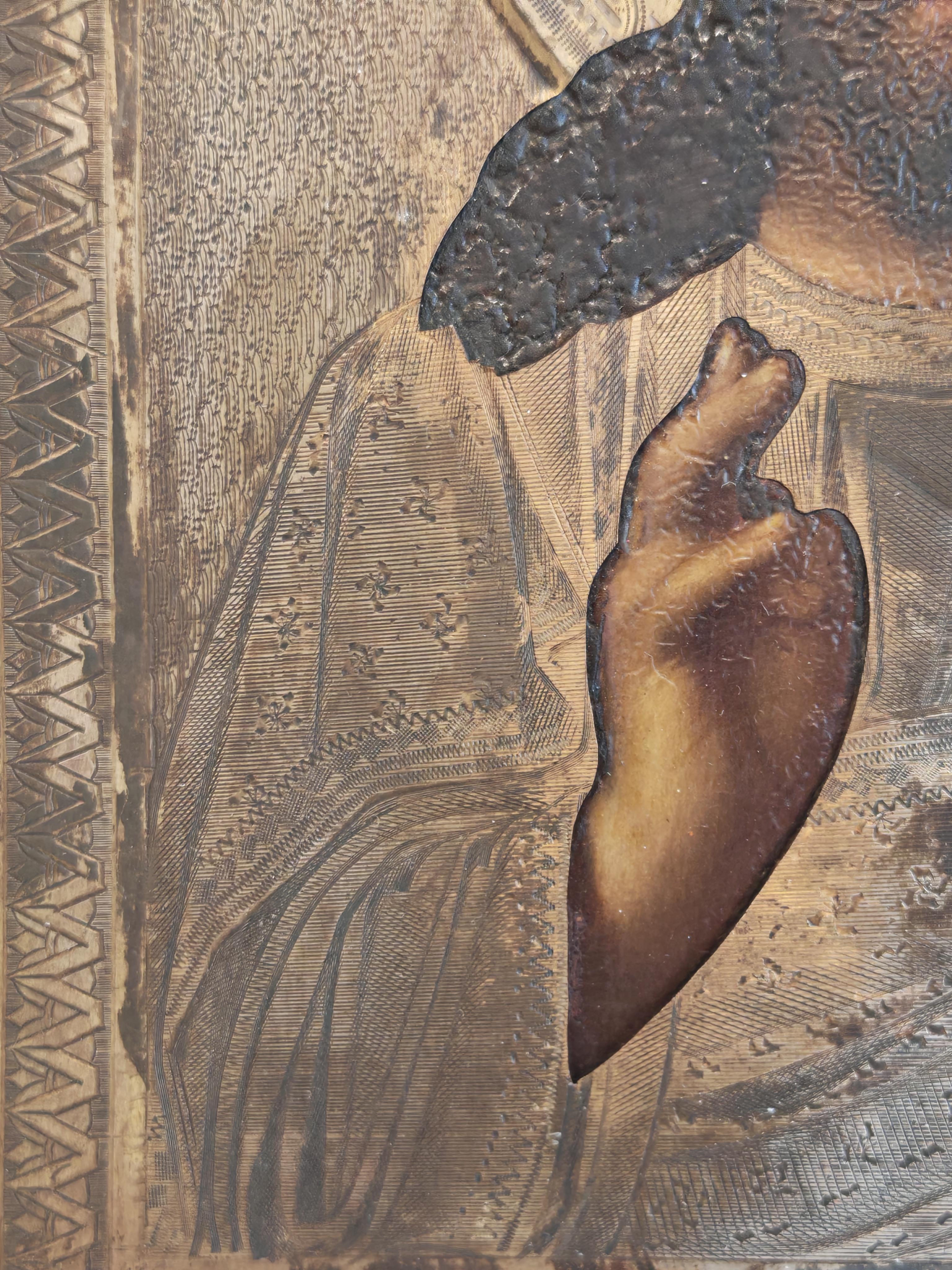 Belle Époque Antica icona ortodossa di Gesù Pantocratore in argento e smalto, anni '90 del XIX secolo in vendita
