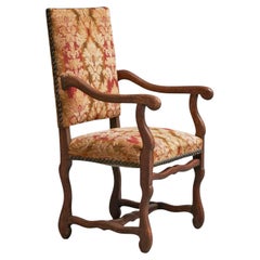 Antique 'Os de Mouton' Chair in Solid Wood and Tapisserie 19th Century