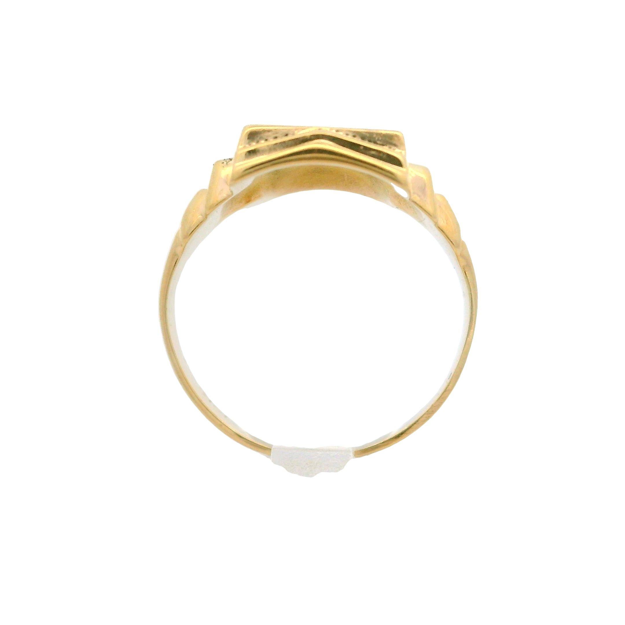 Antique Ostby Barton 10k Yellow Gold Rectangular Engravable Signet Men's Ring 3