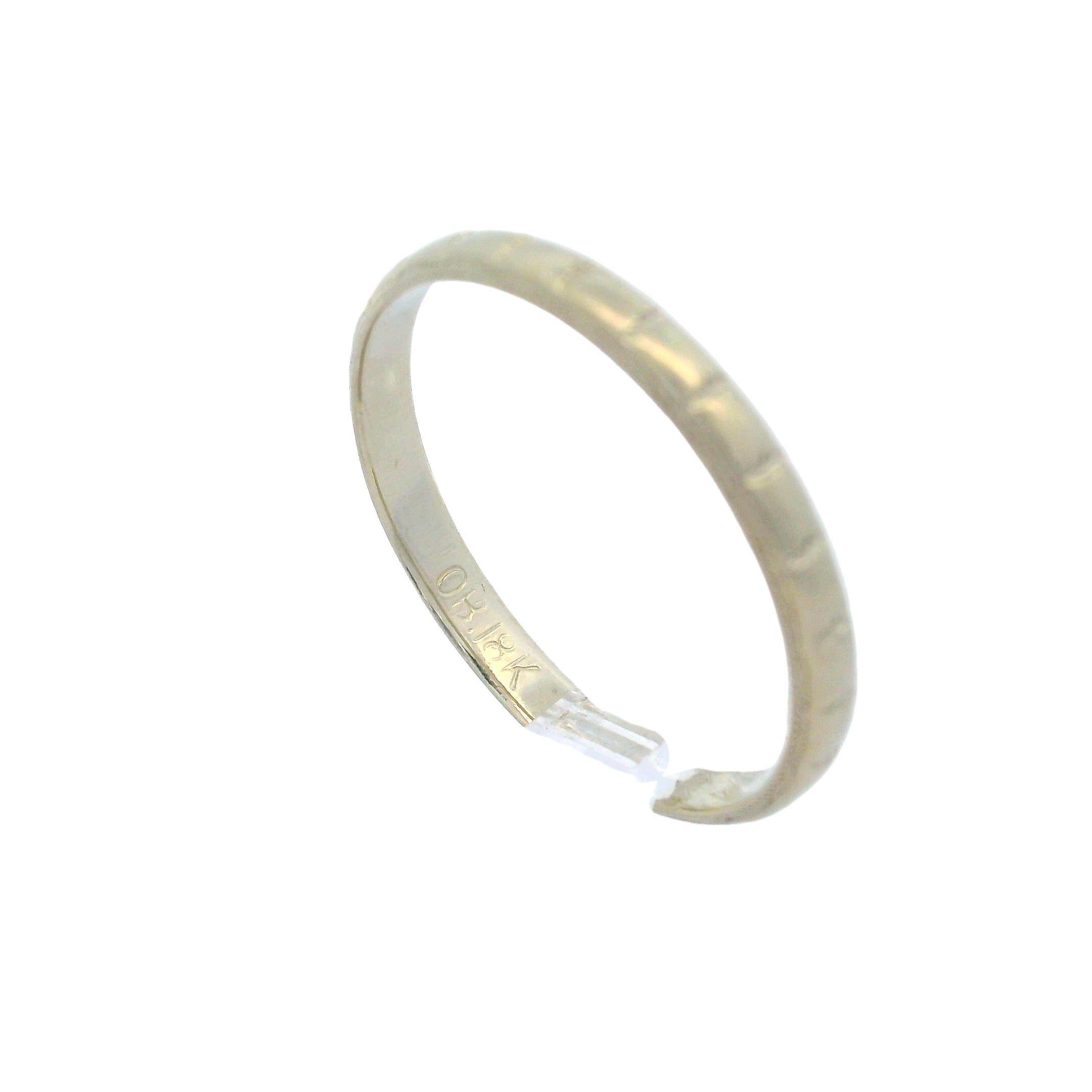Anillo Antiguo Ostby Barton de Oro Blanco de 18k con Bordes Milgrain Detallados Art Decó en venta