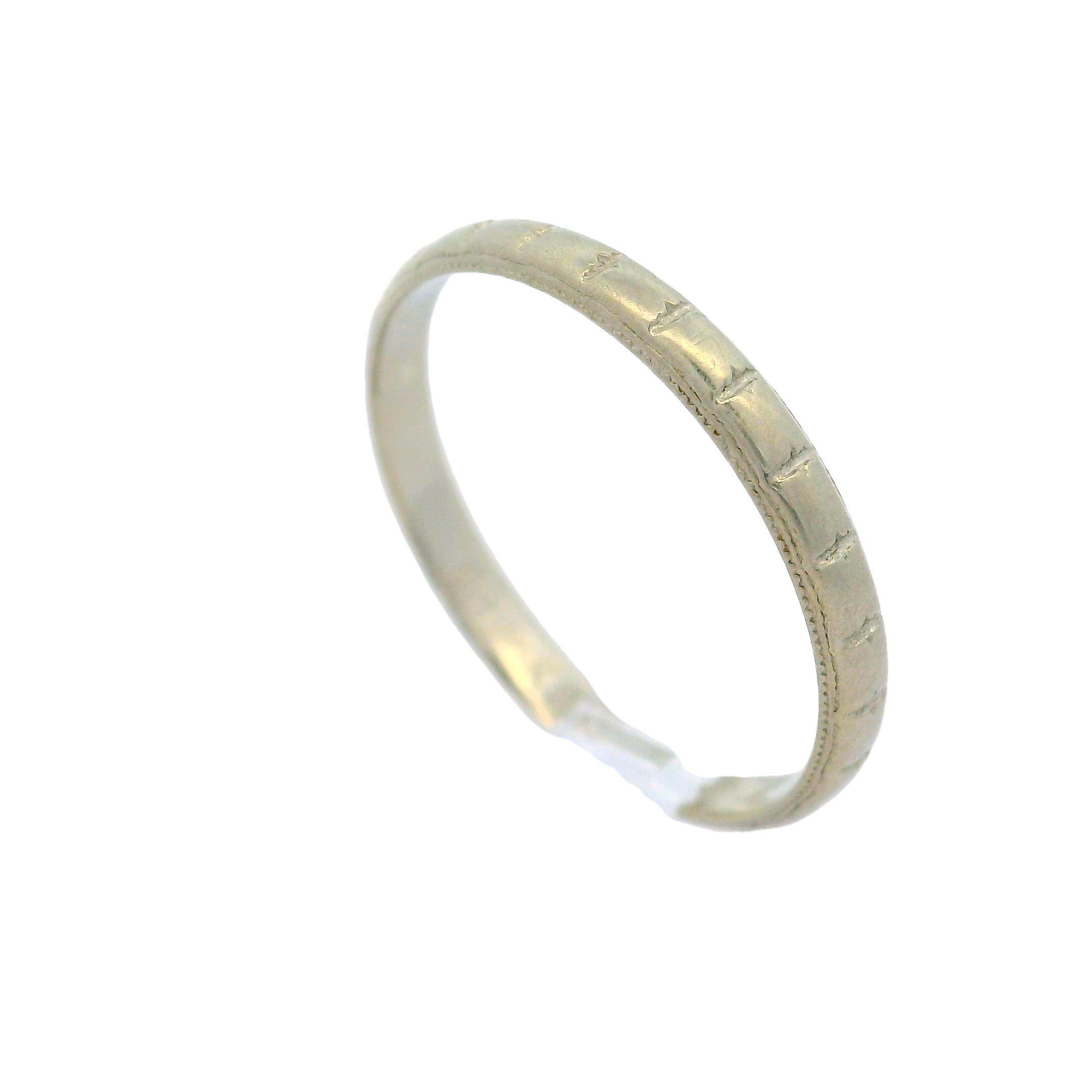 Anillo Antiguo Ostby Barton de Oro Blanco de 18k con Bordes Milgrain Detallados en Bueno estado para la venta en Montclair, NJ