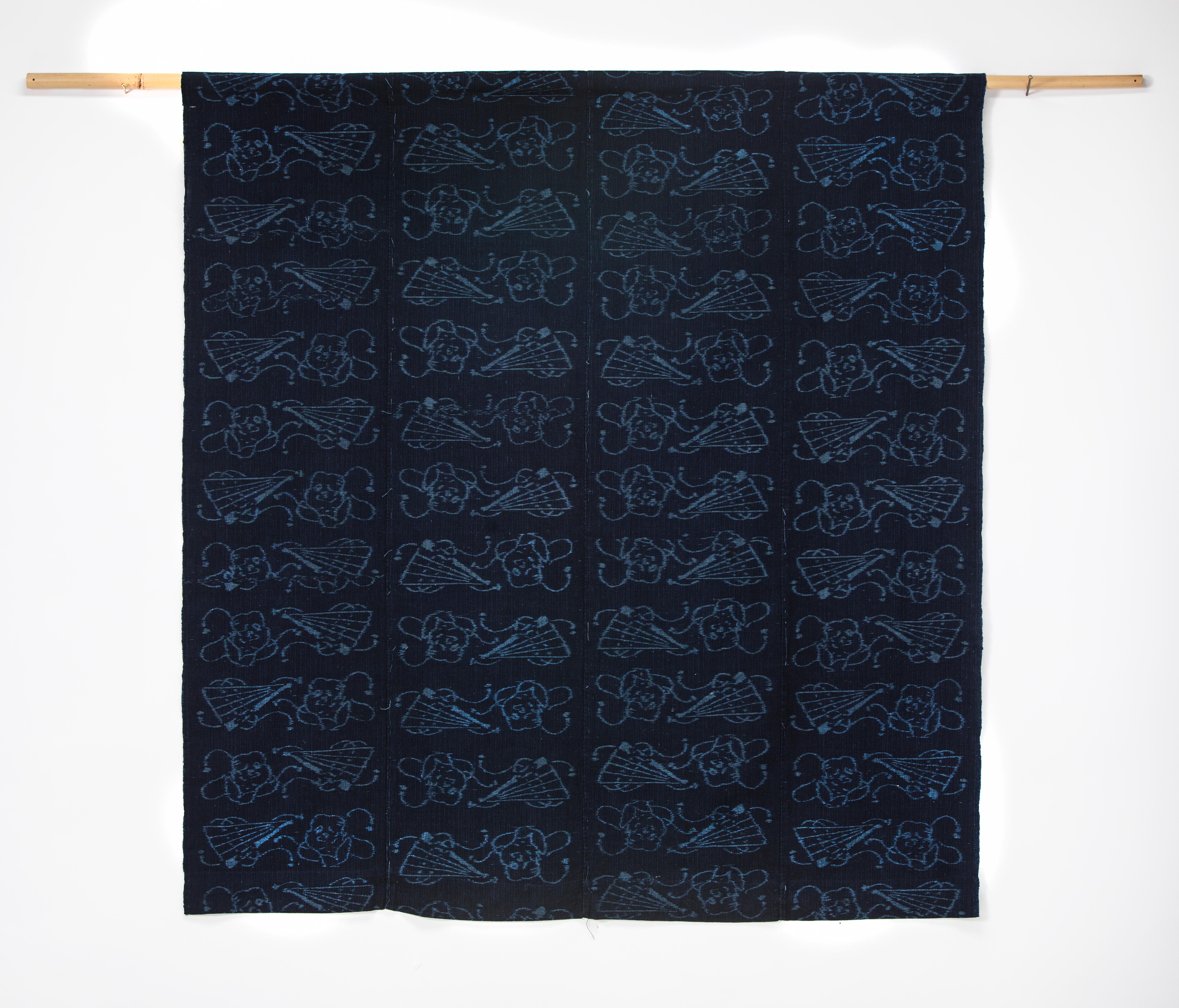 Antique Otafuku IKAT Textile of Masks and Fans

Antique IKAT 4 Panel Futon Cover of Otafuku Masks and Fans.
Hand stitched together. Hand Woven Indigo Dyed Cotton.

This 4 Panel Futon Cover features Otafuku Masks and Fans.
She is a Mythical