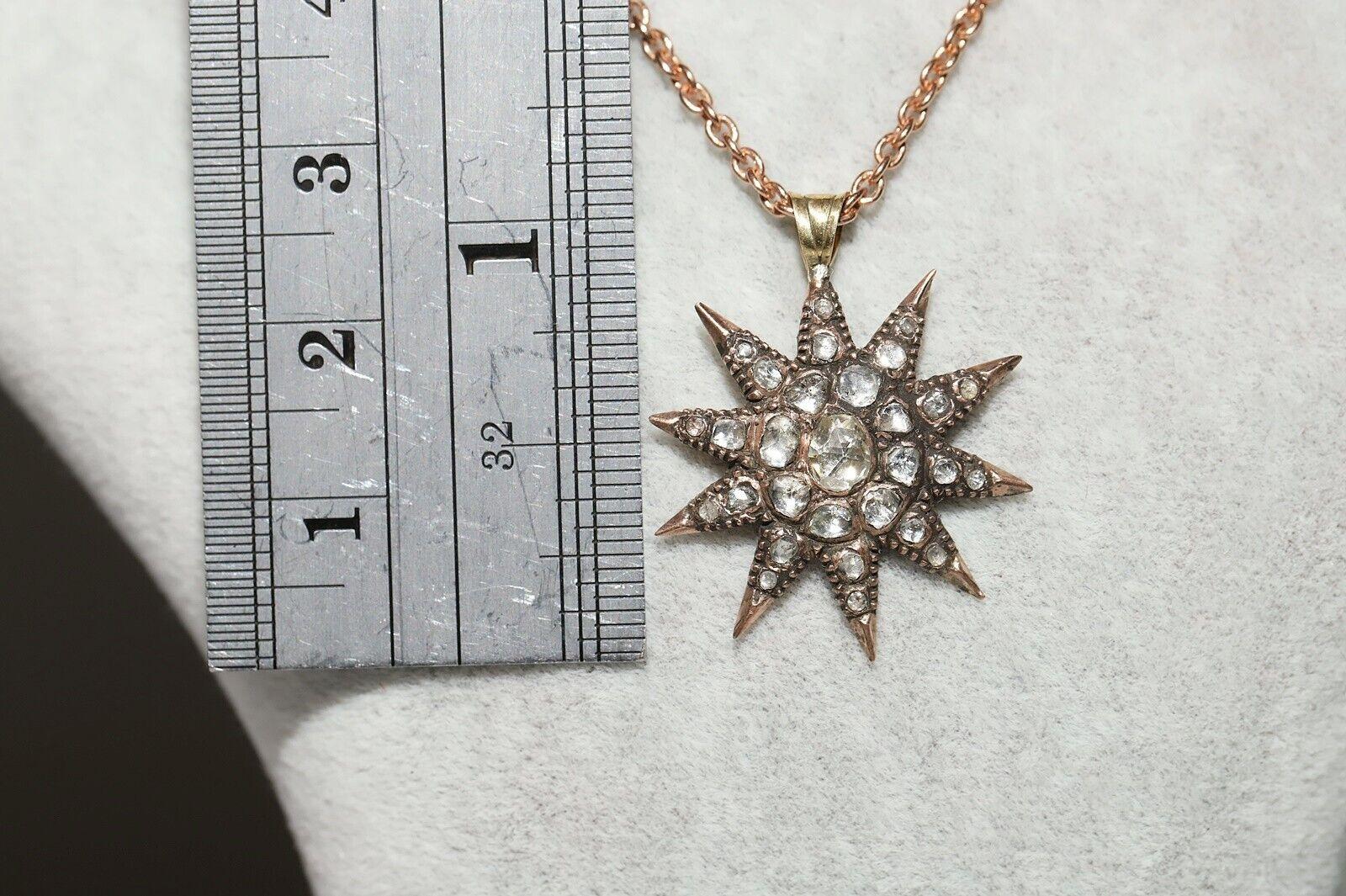 In very good condition.
Total weight is 7.1 grams.
Totally is diamond about 0.75 carat.
Clarity is diamond H-I color and s1-s2-s3 clarity.
Totally lenght is chain 45 cm.
Original Ottoman item about 120 years old.
Please contact for any questions.