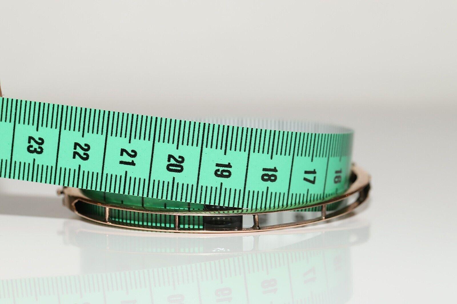 Bracelet ottoman ancien des années 1900 en or 9 carats avec diamants naturels taille rose en vente 5