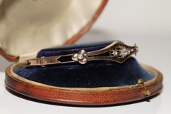 Antique Ottoman Circa 1900s 9k Gold Natural Rose Cut Diamond Bracelet