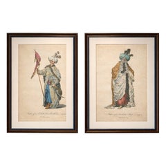 Antique Ottoman Costume Prints Pair, Standard Bearer & Turkish Priest, 1749