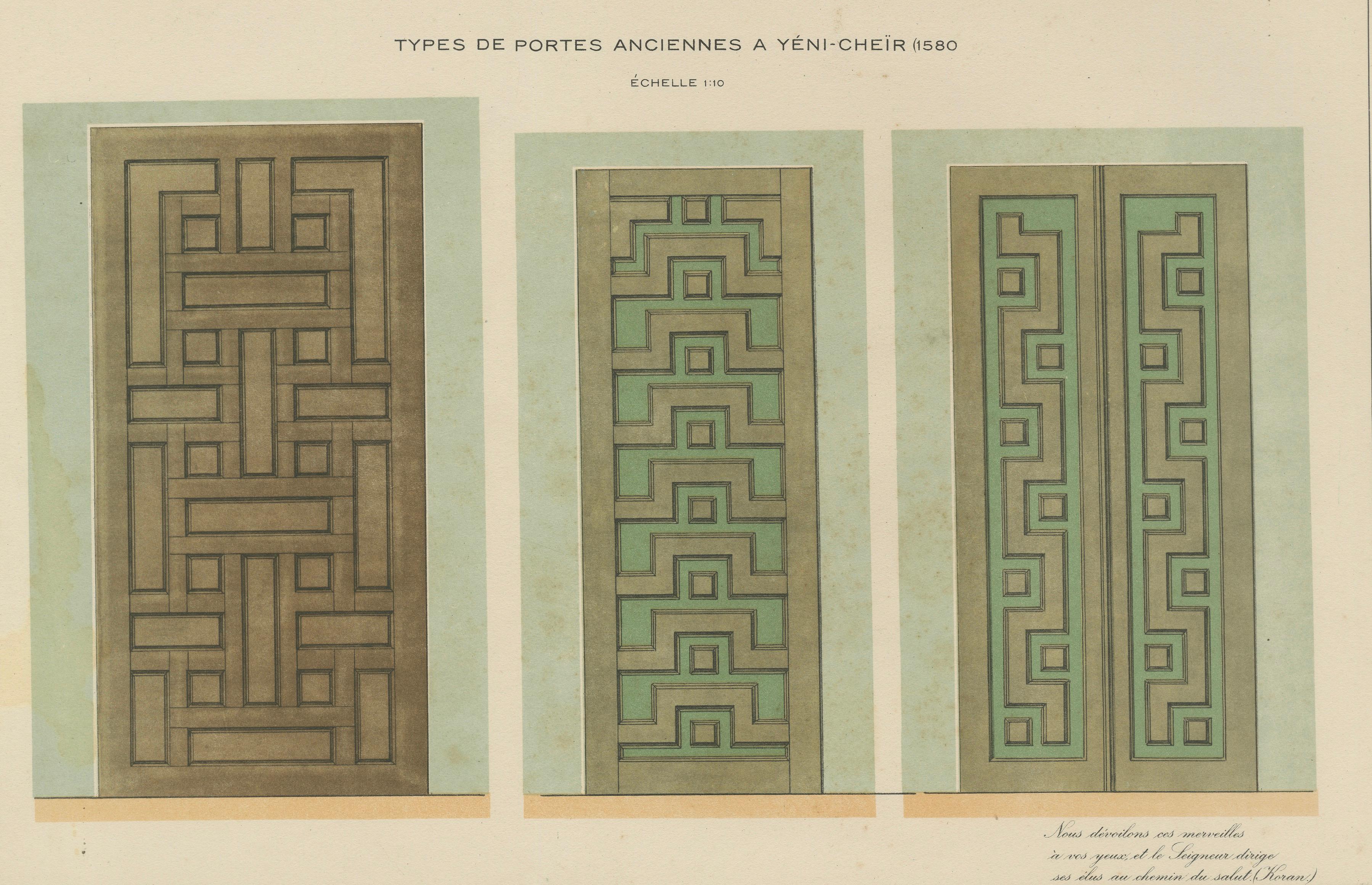 Antique Ottoman Door Panels Print, Yenişehir, Turkey, 1580, Raymond, 1924