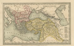 Antique Ottoman Empire Miniature Map, Turkey Balkans Arabia, Starling, 1833