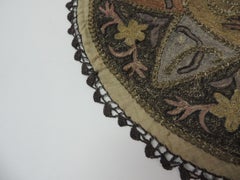 Round Ottoman Empire Turkish Embroidery Tughra Textile Panel