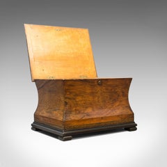 Antique Ottoman Footstool, Victorian, Walnut, Needlepoint, Tapestry, circa 1860