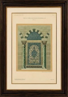 Antique Ottoman Iznik Tile Panel Print, Tomb of Sultan Selim II, Istanbul, 1924