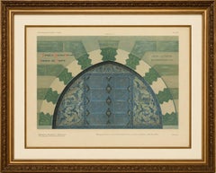 Antique Ottoman Iznik Tympanum Print, Tomb of Sultan Selim II, Istanbul, 1924