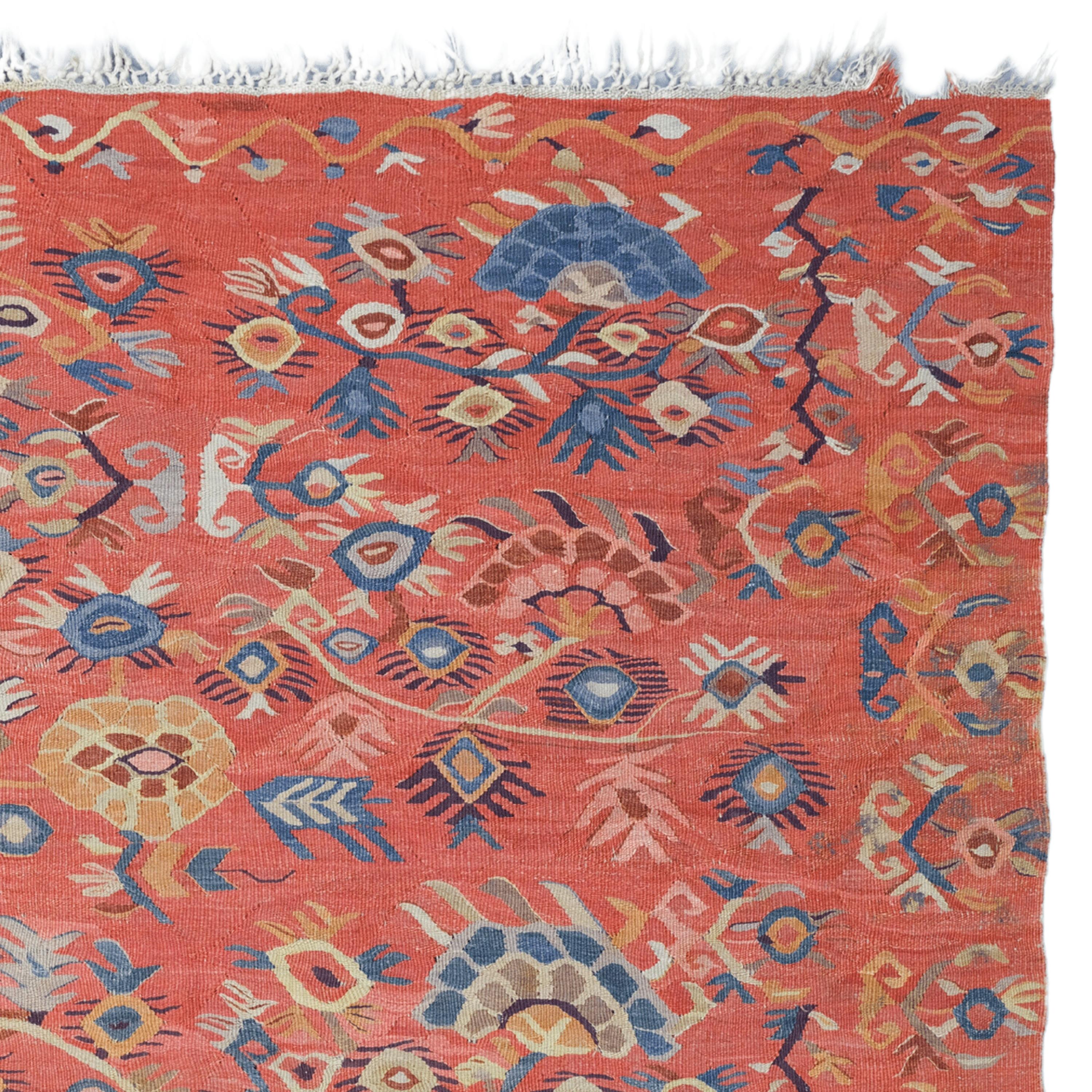 Antique Ottoman Kilim - Early 19th Century Ottoman Kilim, Antique Rug In Good Condition For Sale In Sultanahmet, 34