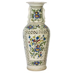 Antique Ottoman Kutahya Turkish Vase with Iznik Design
