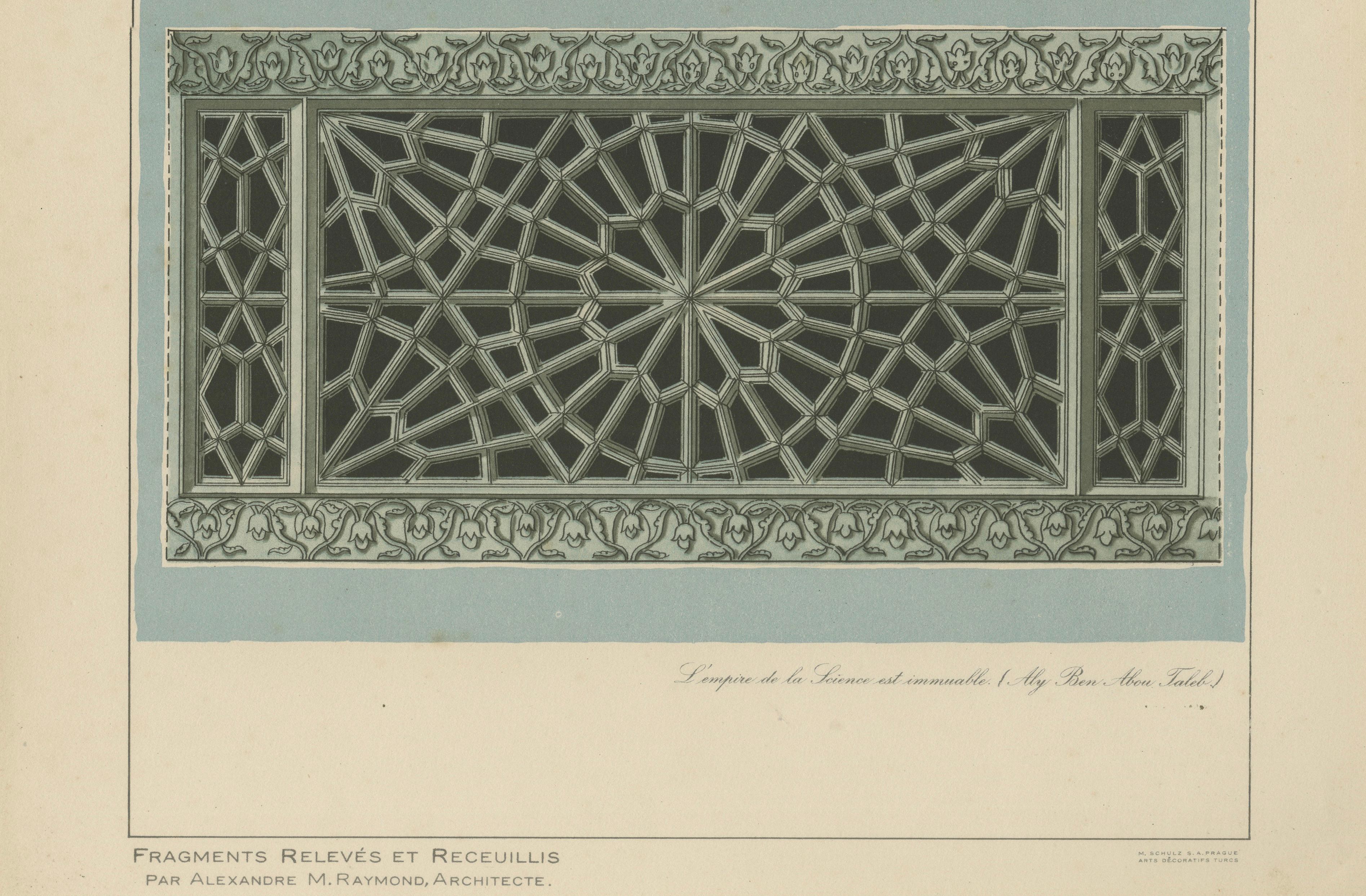 Antique Ottoman Marble Balustrades Print, Yeşil Mosque, İznik, Raymond, 1924