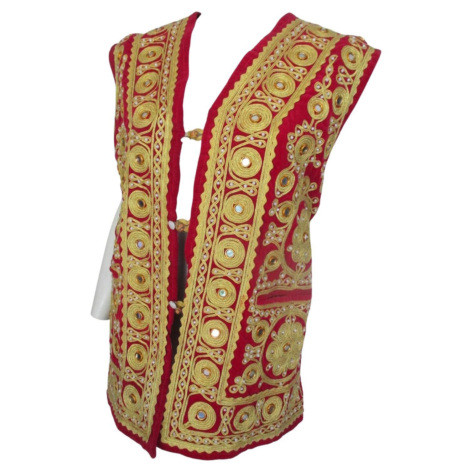 Antique Ottoman Red Velvet Vest