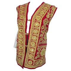 Vintage Ottoman Red Velvet Vest