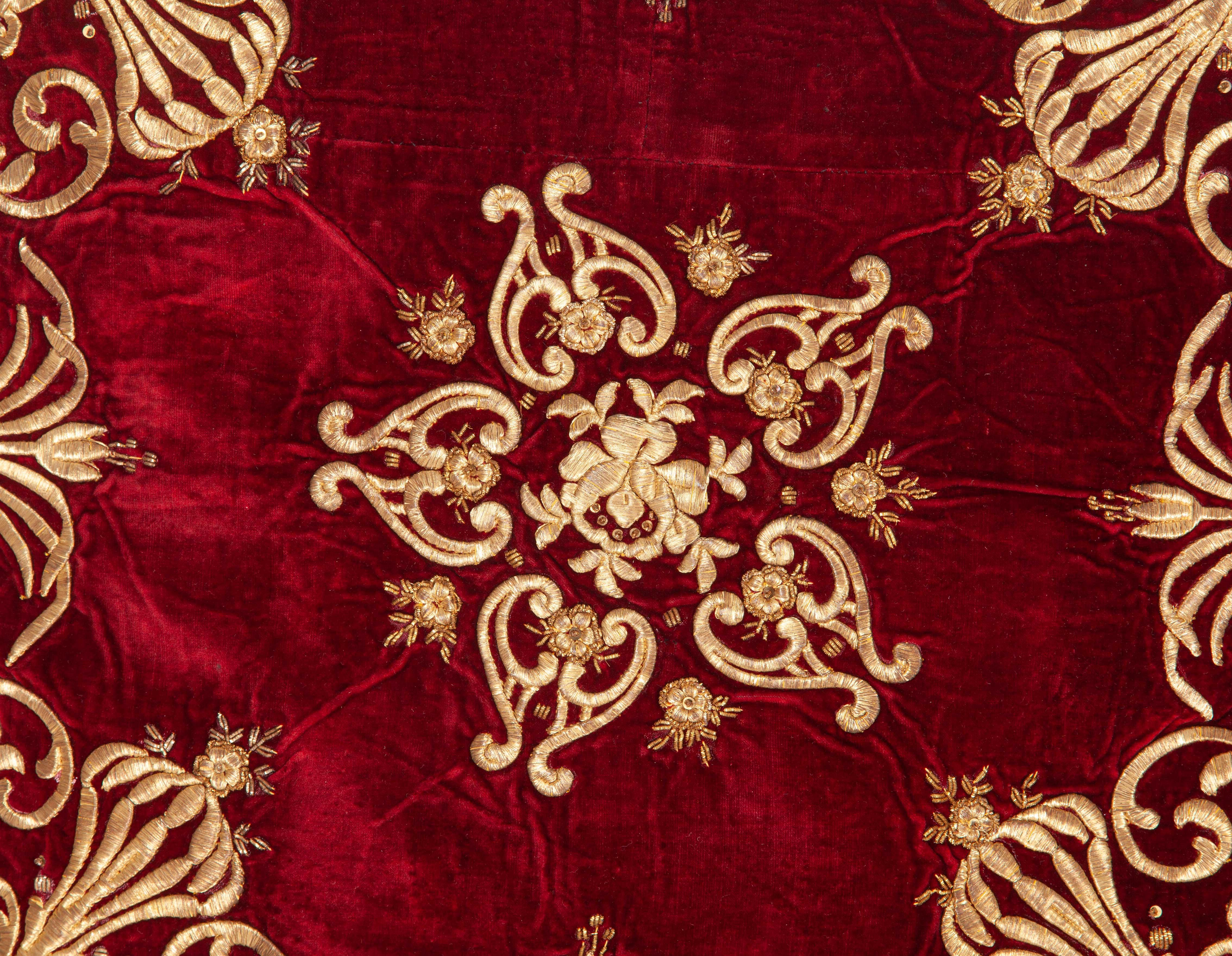 Turkish Antique Ottoman Sarma Silk Velvet Pillow Case, Late 19th-Early 20th Century