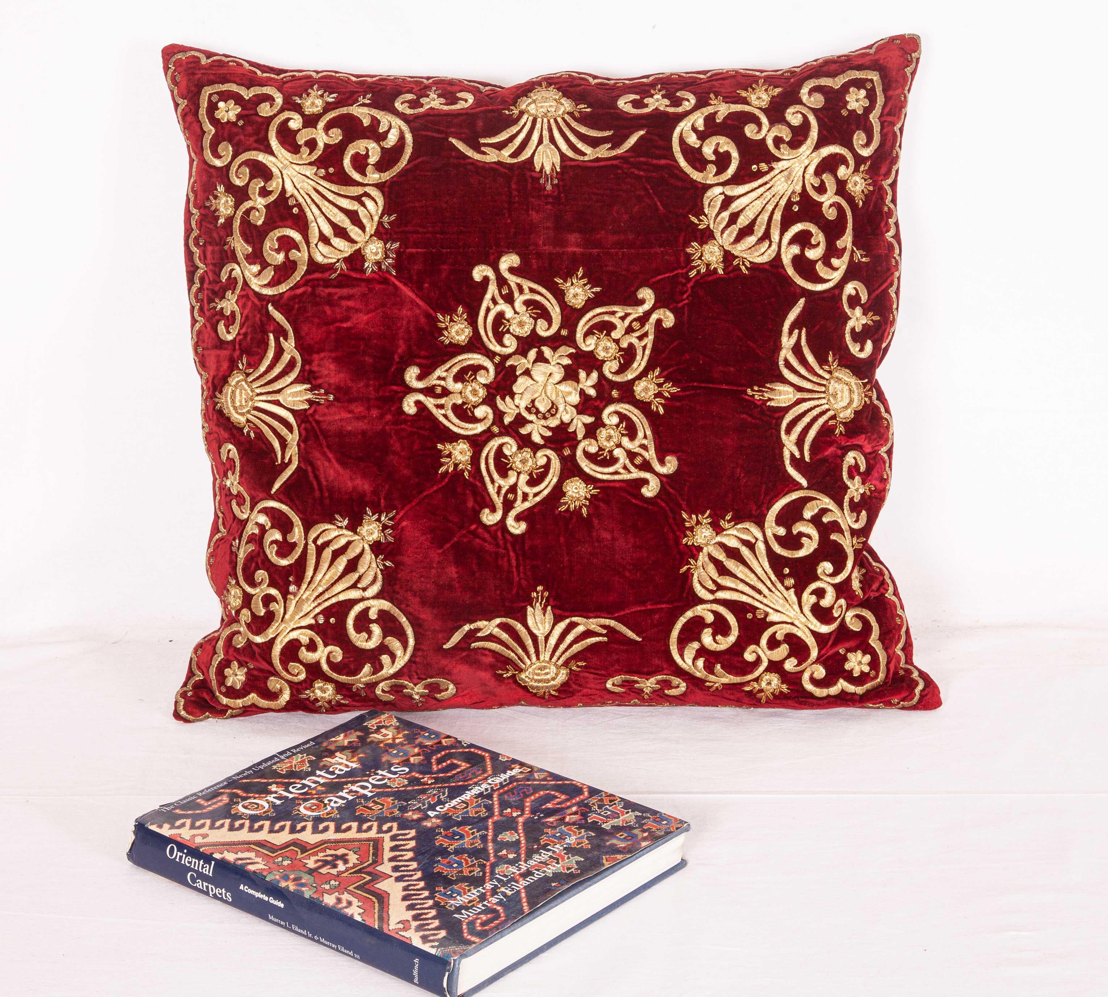 19th Century Antique Ottoman Sarma Silk Velvet Pillow Case, Late 19th-Early 20th Century