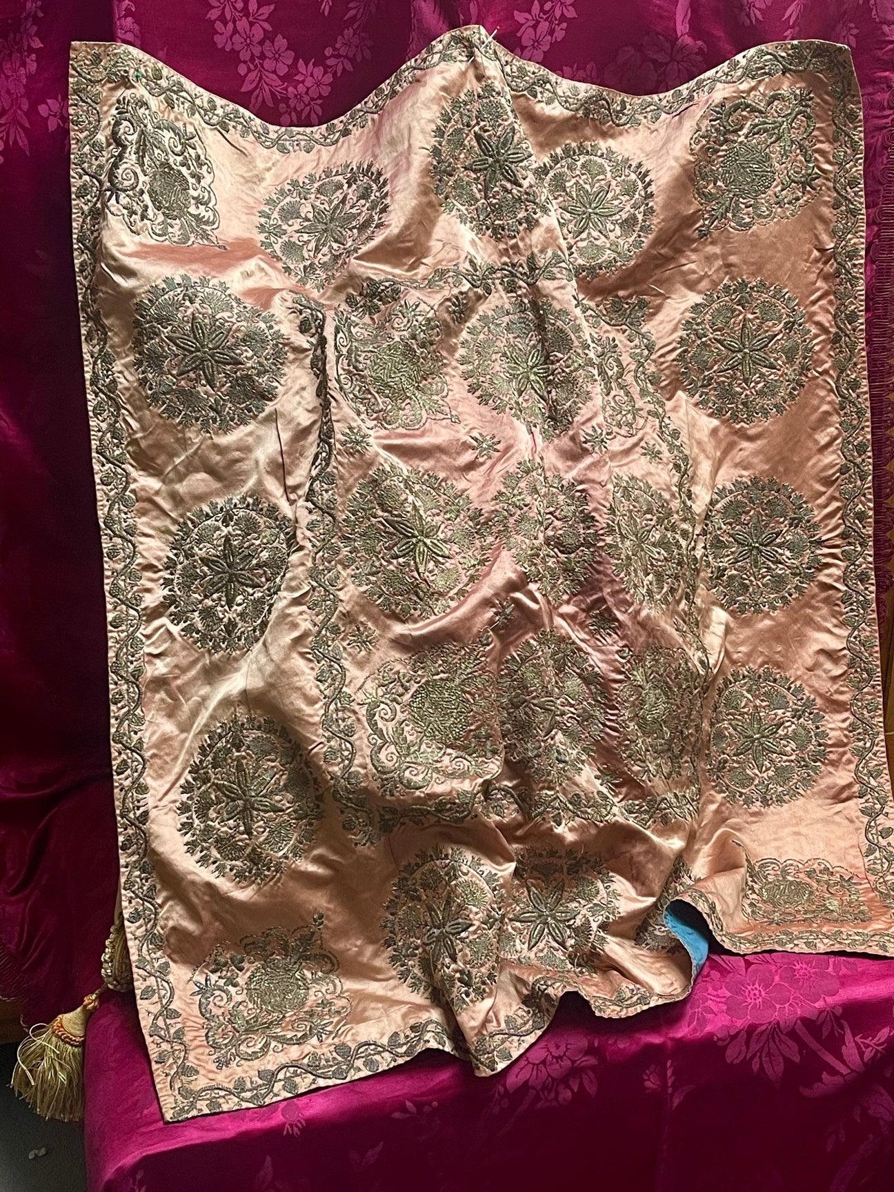 Antique Ottoman Silver Metal Embroidered Cover In Good Condition For Sale In Canterbury, GB