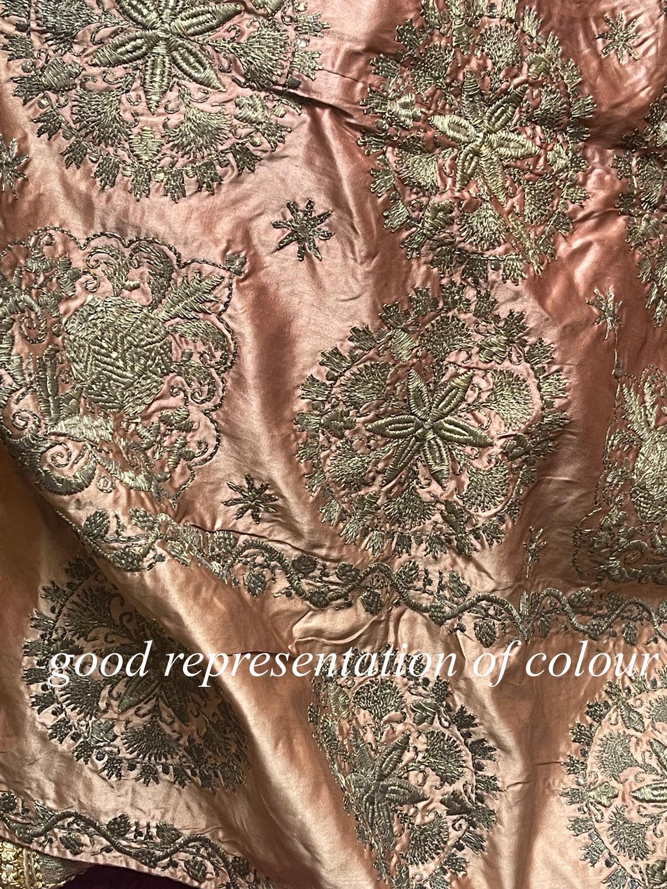 Antique Ottoman Silver Metal Embroidered Cover For Sale 1