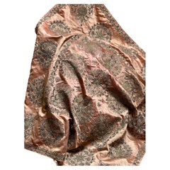 Antique pouf argenté métallique brodé