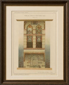 Antique Ottoman Stained Glass Window Design Print, Yenişehir, Anatolia, 1924