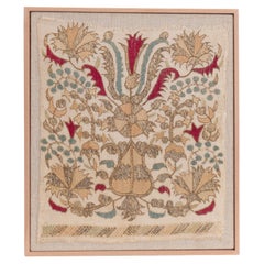 Antique Ottoman Turkish Professionally Framed Embroidery, 19th C.