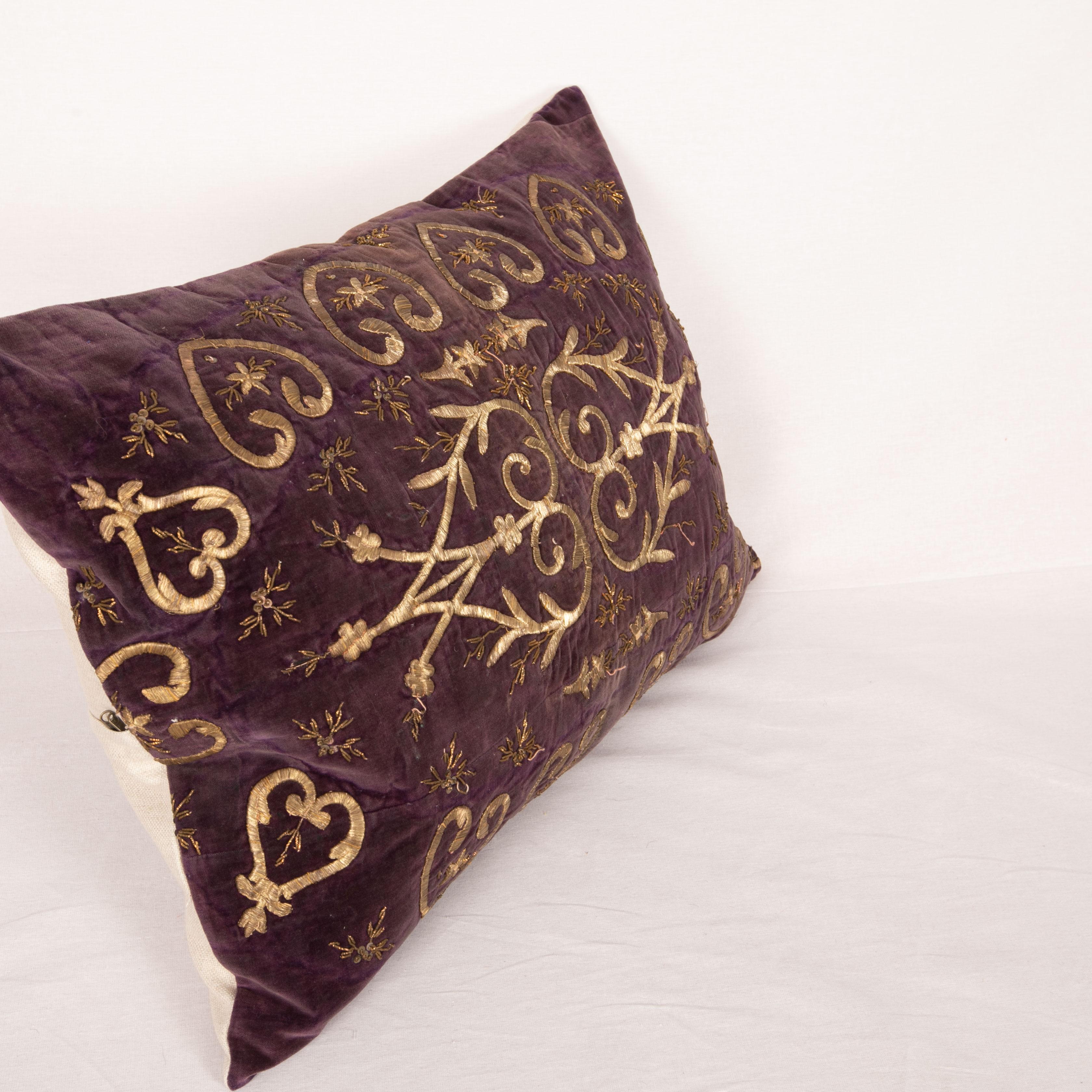 Silk Antique Ottoman Turkish Sarma Pillow Case, Early 20th C